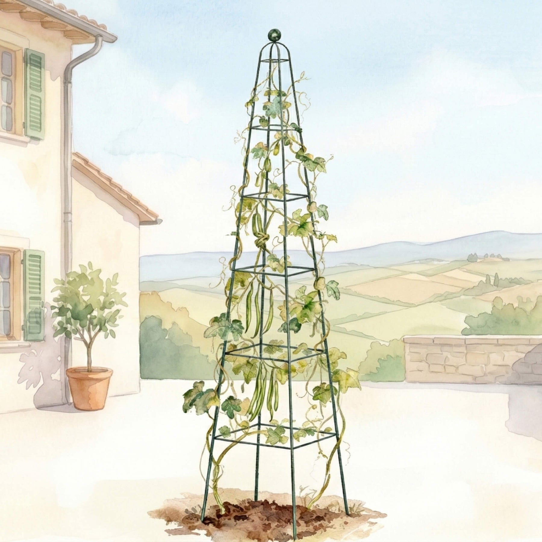 wooden garden pyramid trellis Pyramid Obelisk Garden Trellis 7.8 ft | Plant Support