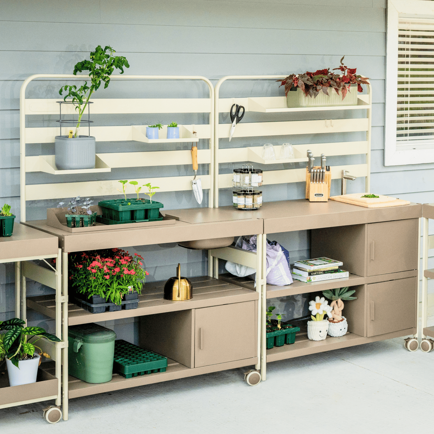 plant potting station Potting Bench & Sink Station Set