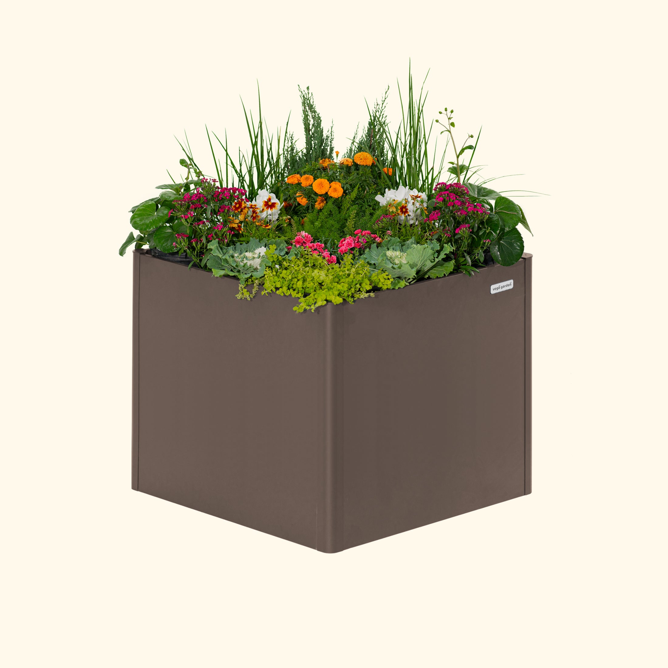 Vego 32-inch Modern Pro Raised Bed &mdash; 42 &times; 42 inches, Umber Brown