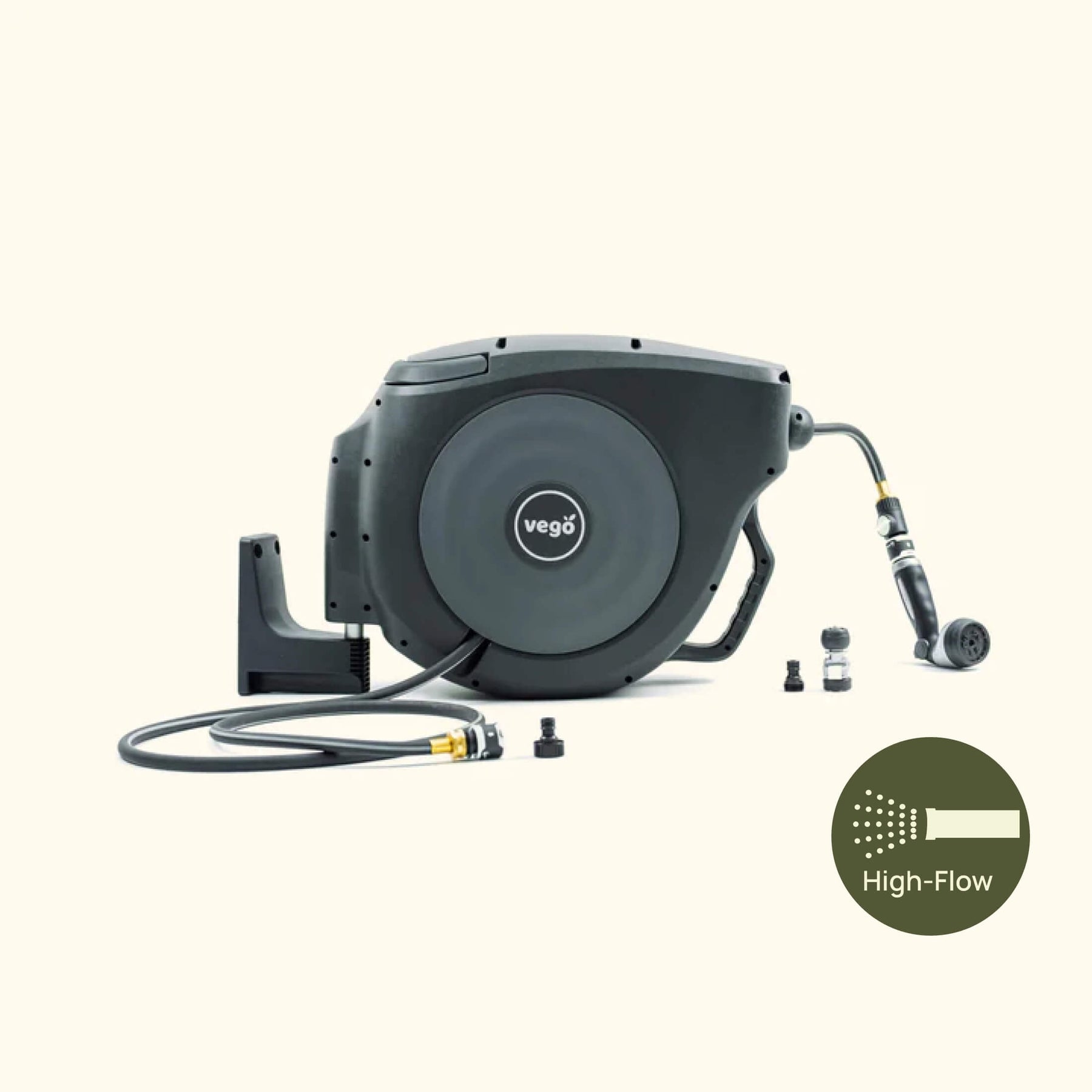 Hose Rell Set Hi-Flow Retractable Hose Reel Set - 100 Ft | Vego Garden