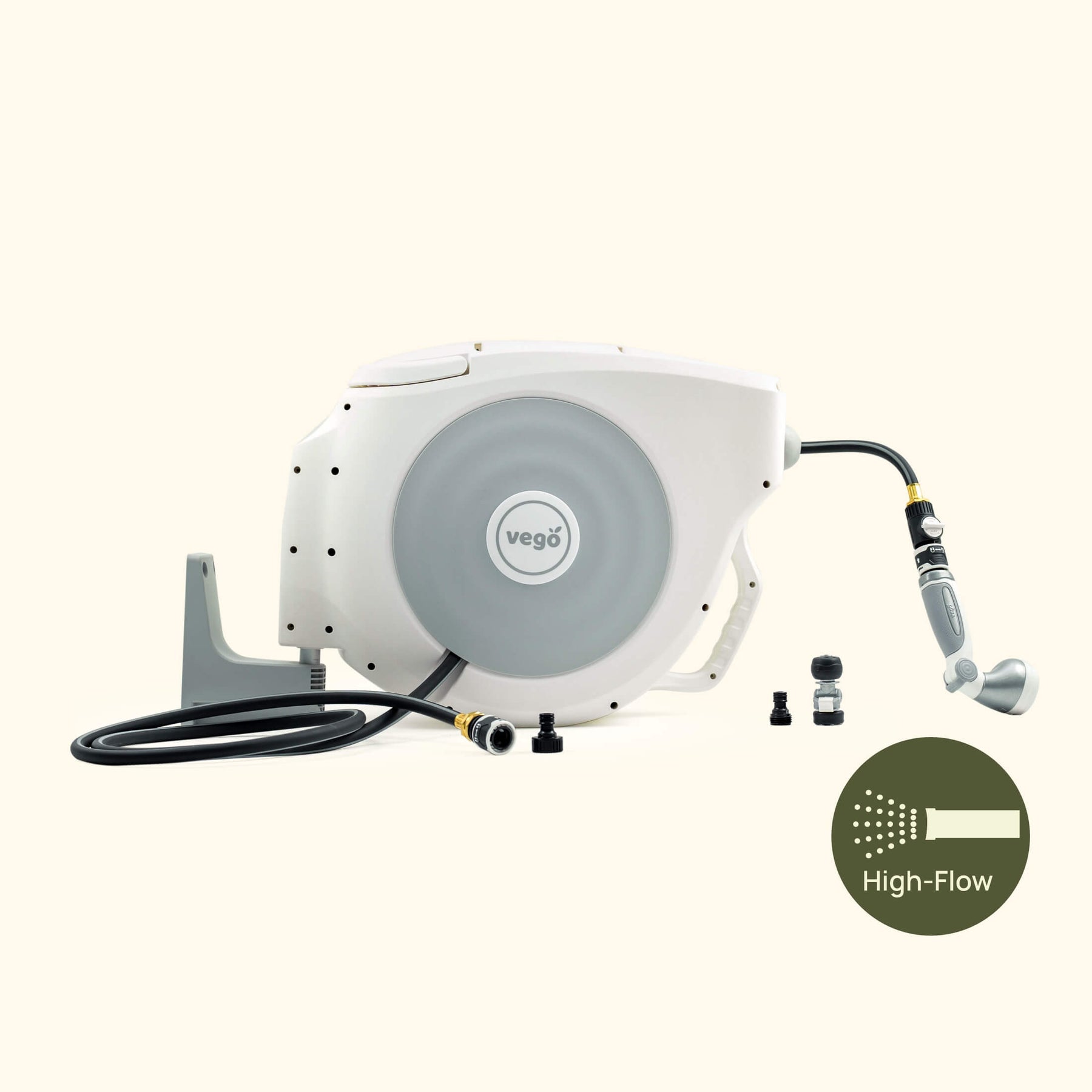 Hose Rell Set Hi-Flow Retractable Hose Reel Set - 100 Ft | Vego Garden