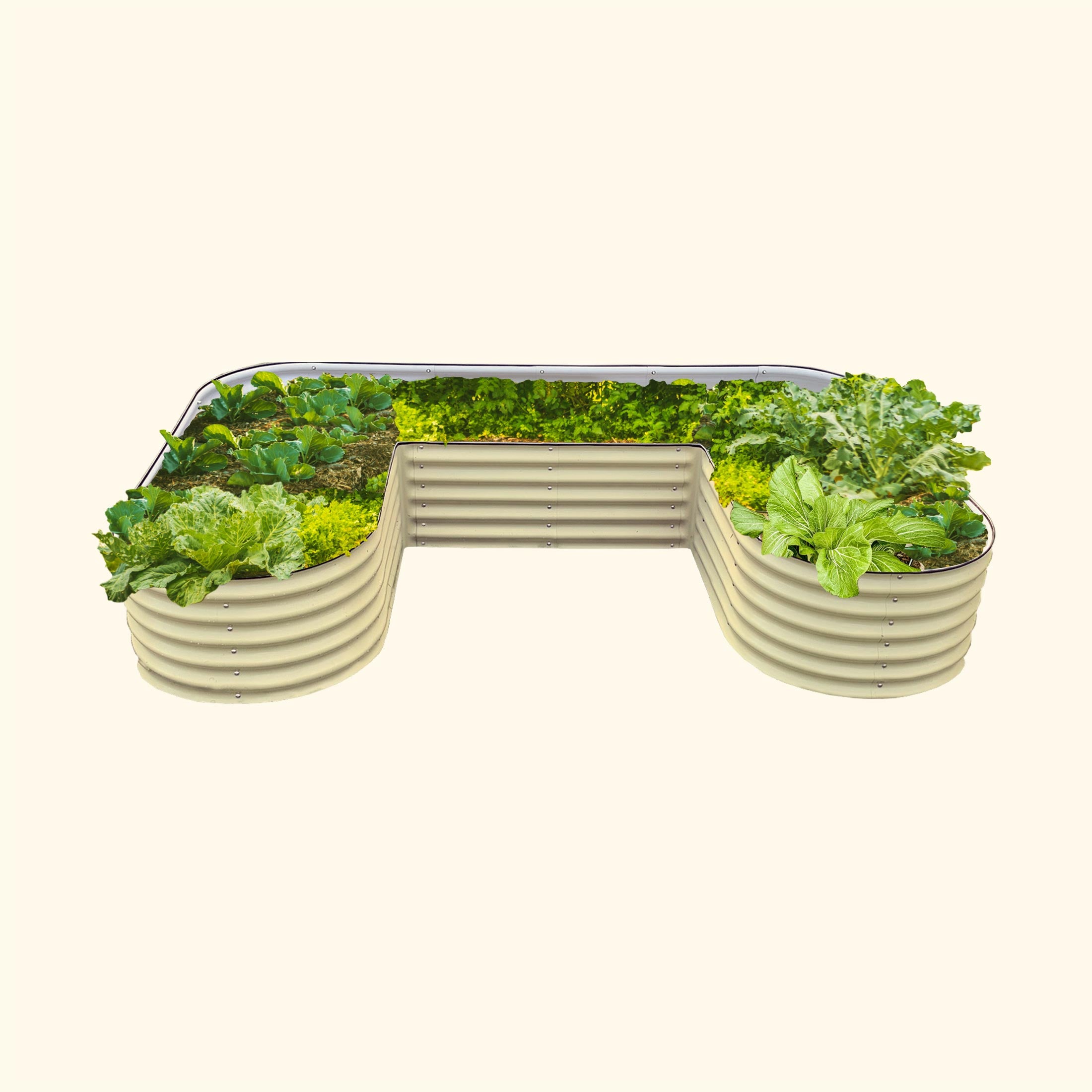 17" Tall U-Shaped Raised Garden Bed Kit - Standard Size - Olive Green